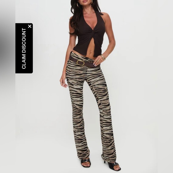 NWT Princess Polly DOCELLA TIGER pants sz 10 - Picture 3 of 9